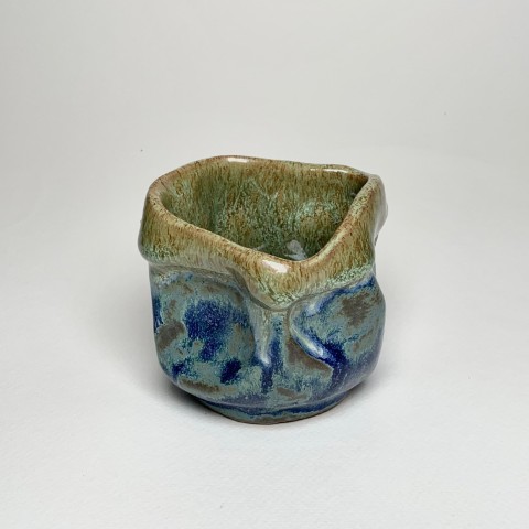 Matero azul piedra con hendiduras